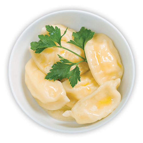 Varenyky with salted cheese
